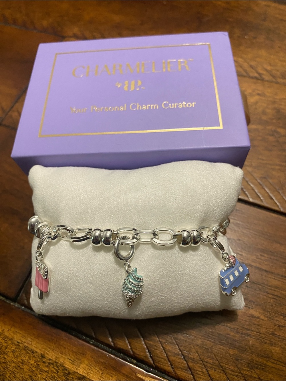 Bomb Party Charmelier Charm Bracelet - Cubic Zirconia - Silver Plating